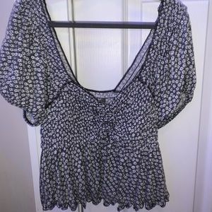 Navy blue flower top from urban